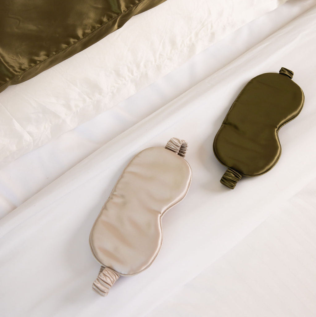 Organic Silk Pillowcase Duo + Eye Mask Bundle | 2 Silk Pillowcases & Silk Eye Mask grounding product for sleep, stress relief and recovery | Organic Earthing