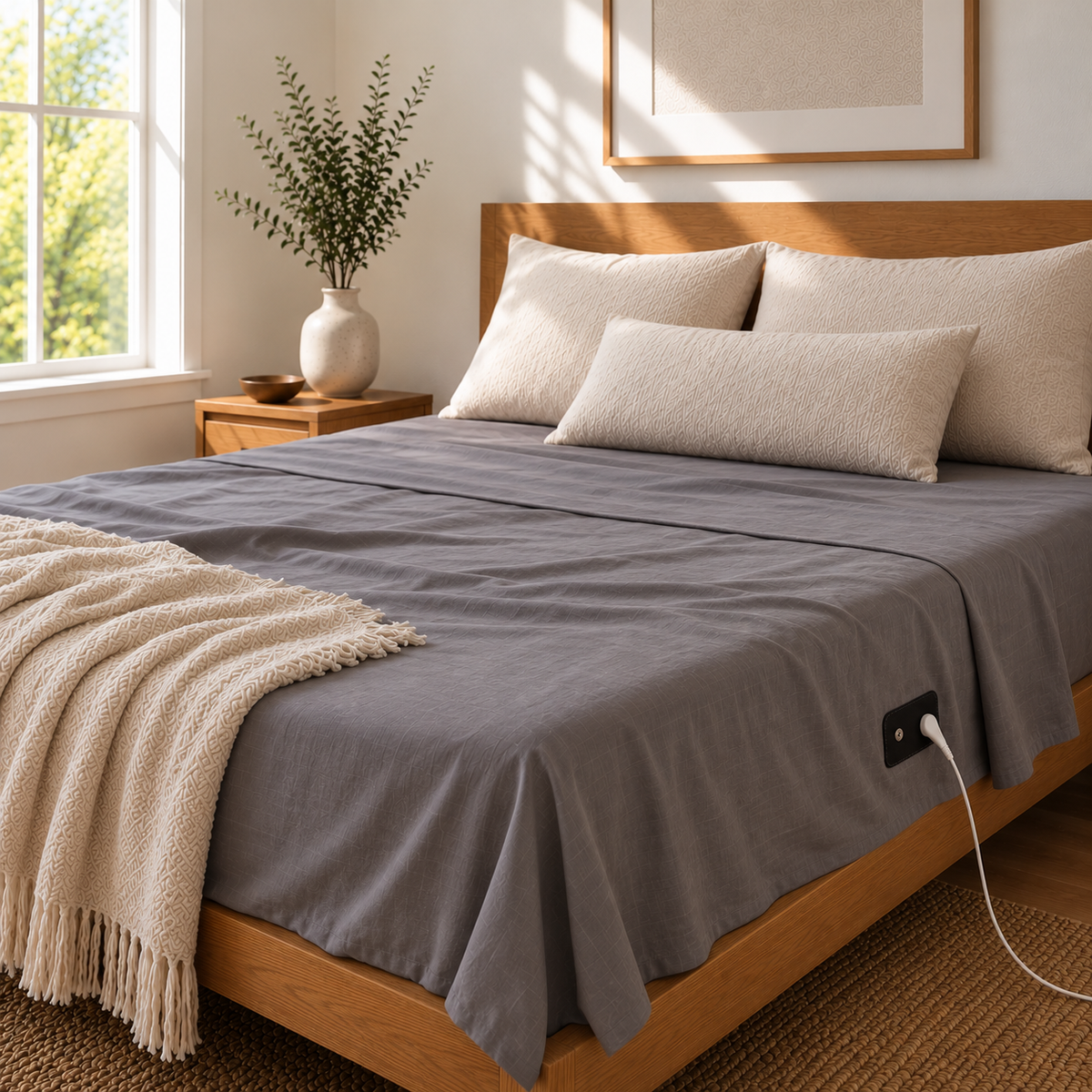 Organic Grounding Flat Sheet | Earthing Sheet | Organic Bamboo + Silver