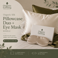 Organic Silk Pillowcase Duo + Eye Mask Bundle | 2 Silk Pillowcases & Silk Eye Mask grounding product for sleep, stress relief and recovery | Organic Earthing
