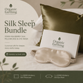 Organic Silk Sleep Bundle | Silk Pillowcase & Silk Eye Mask | Luxury Sleep Set grounding product for sleep, stress relief and recovery | Organic Earthing