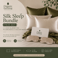 Organic Silk Sleep Bundle - Pair Set | 2 Silk Pillowcases & 2 Silk Eye Masks | Couples Sleep Set grounding product for sleep, stress relief and recovery | Organic Earthing