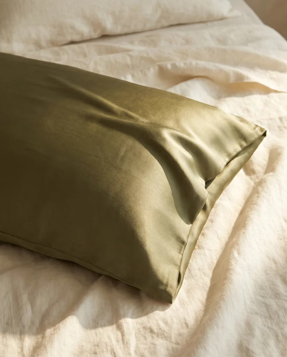 Organic Silk Pillowcase (Olive Green) | 100% 22MM Mulberry Silk