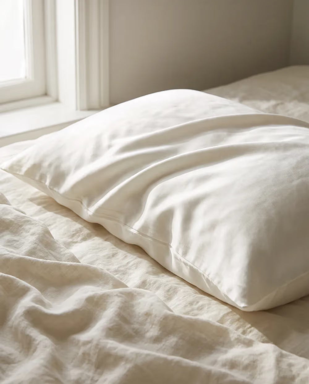 Organic Silk Pillowcase (Natural White) | 100% 22MM Mulberry Silk